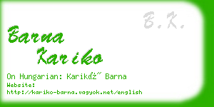 barna kariko business card